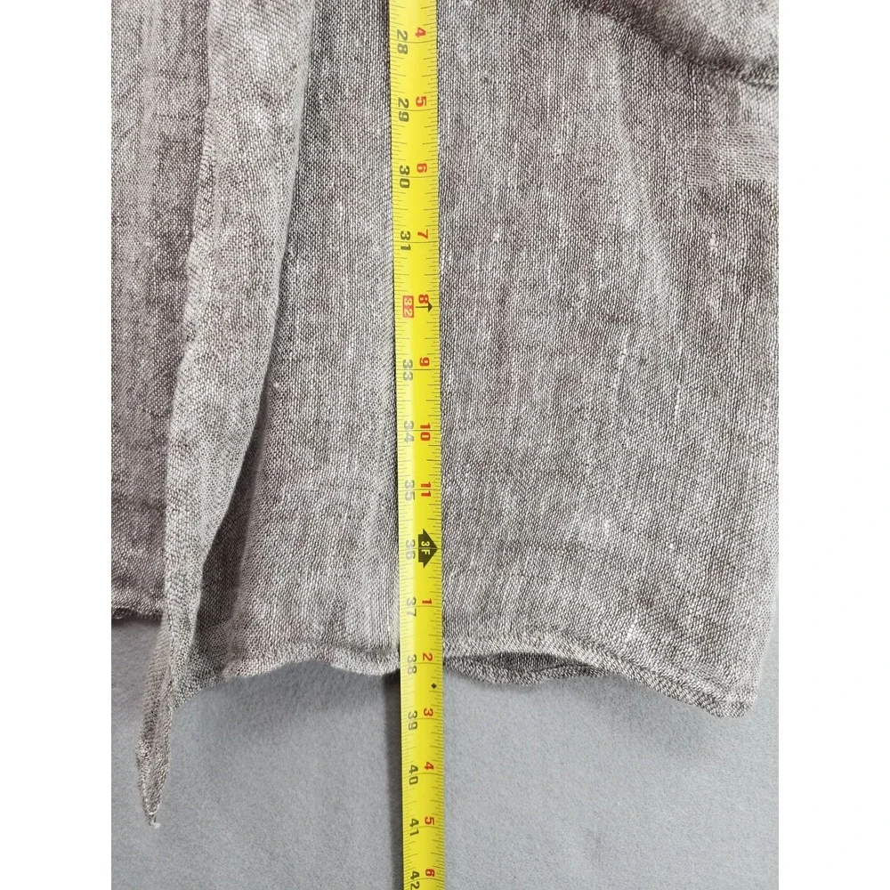 Pure Jill J. Jill 100% Linen Cardigan XS‎ Brown Marl Open Front Longline Sweater